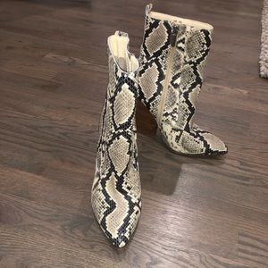 Snakeskin booties